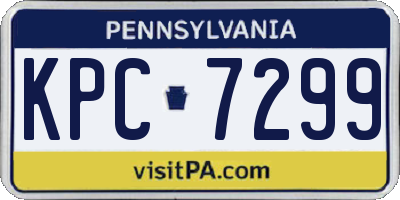PA license plate KPC7299