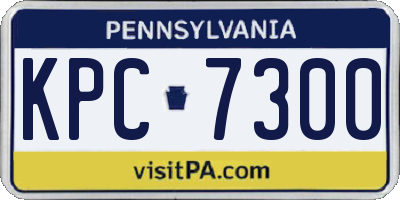PA license plate KPC7300