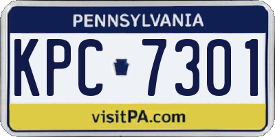 PA license plate KPC7301