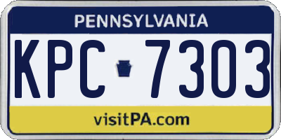PA license plate KPC7303