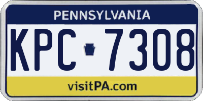 PA license plate KPC7308