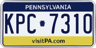PA license plate KPC7310