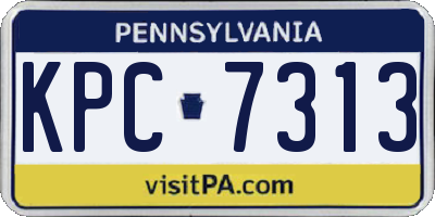 PA license plate KPC7313