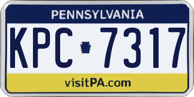PA license plate KPC7317