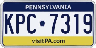PA license plate KPC7319