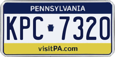 PA license plate KPC7320