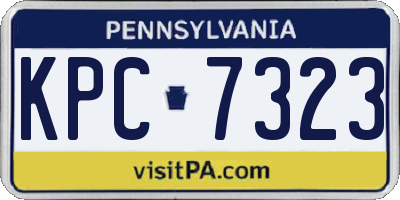 PA license plate KPC7323