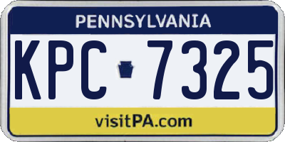 PA license plate KPC7325
