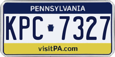 PA license plate KPC7327