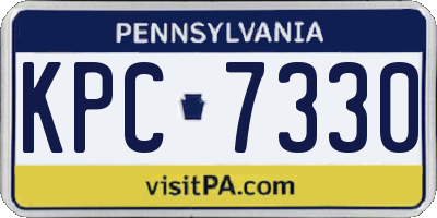 PA license plate KPC7330