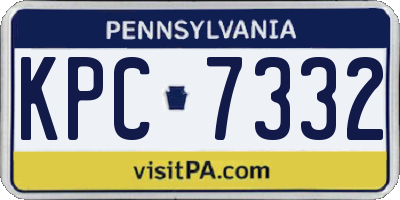 PA license plate KPC7332