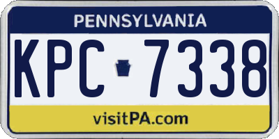 PA license plate KPC7338