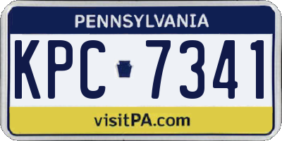 PA license plate KPC7341