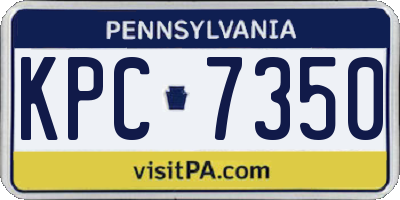 PA license plate KPC7350