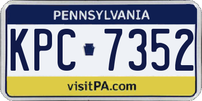PA license plate KPC7352