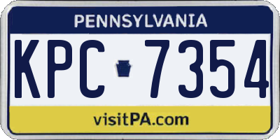 PA license plate KPC7354