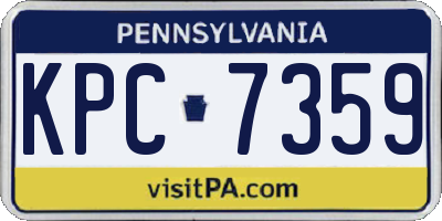 PA license plate KPC7359