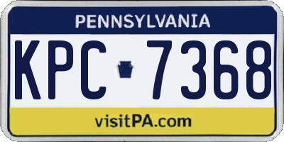 PA license plate KPC7368