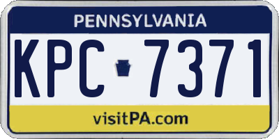 PA license plate KPC7371