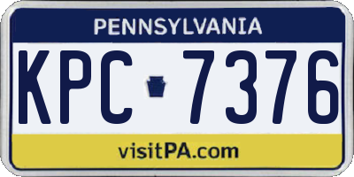 PA license plate KPC7376