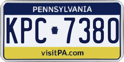 PA license plate KPC7380