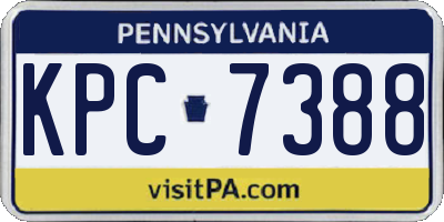 PA license plate KPC7388