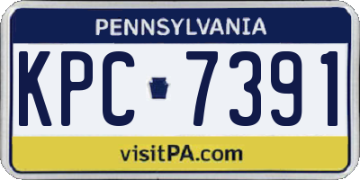 PA license plate KPC7391