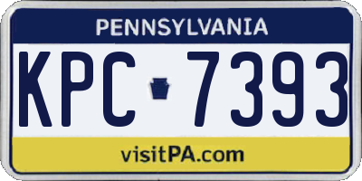 PA license plate KPC7393