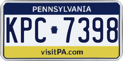 PA license plate KPC7398