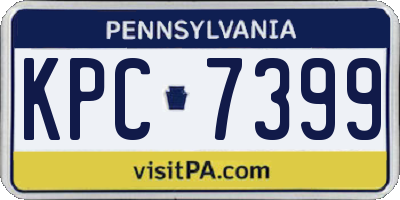 PA license plate KPC7399