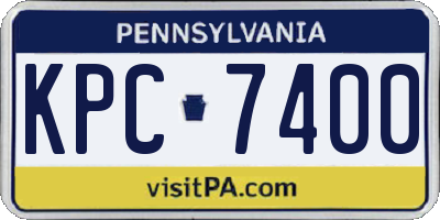 PA license plate KPC7400