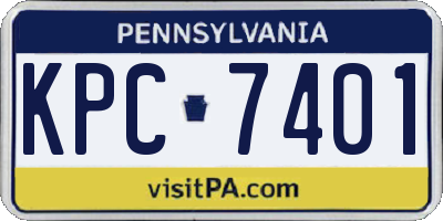 PA license plate KPC7401