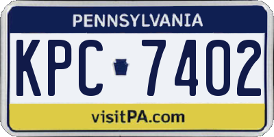 PA license plate KPC7402