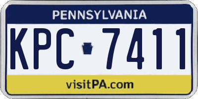 PA license plate KPC7411