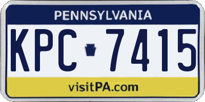 PA license plate KPC7415