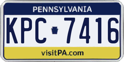 PA license plate KPC7416