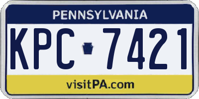 PA license plate KPC7421