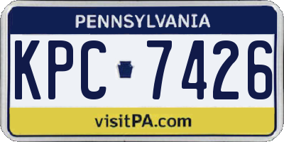 PA license plate KPC7426