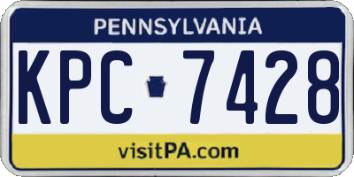 PA license plate KPC7428
