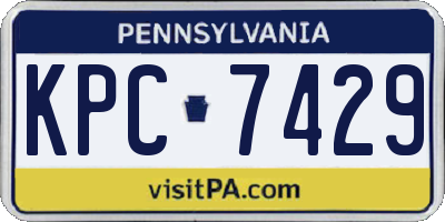 PA license plate KPC7429