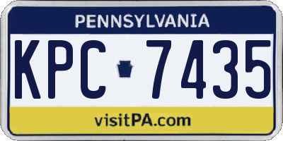 PA license plate KPC7435