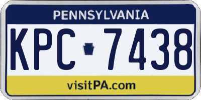 PA license plate KPC7438