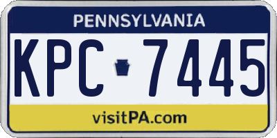 PA license plate KPC7445