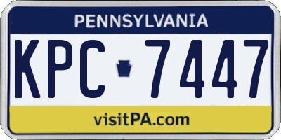 PA license plate KPC7447
