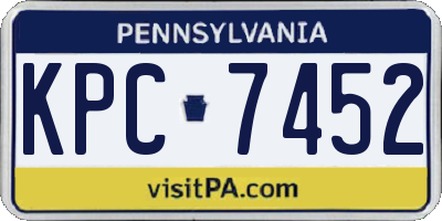 PA license plate KPC7452