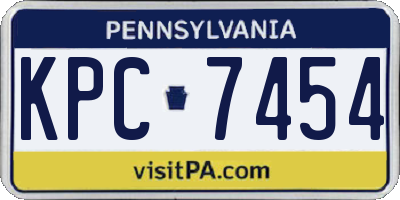 PA license plate KPC7454