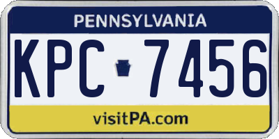 PA license plate KPC7456