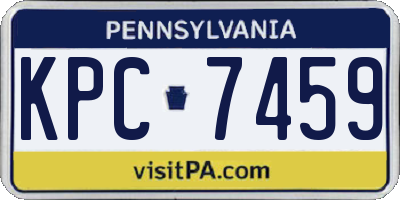 PA license plate KPC7459