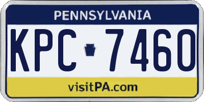 PA license plate KPC7460