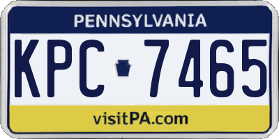 PA license plate KPC7465